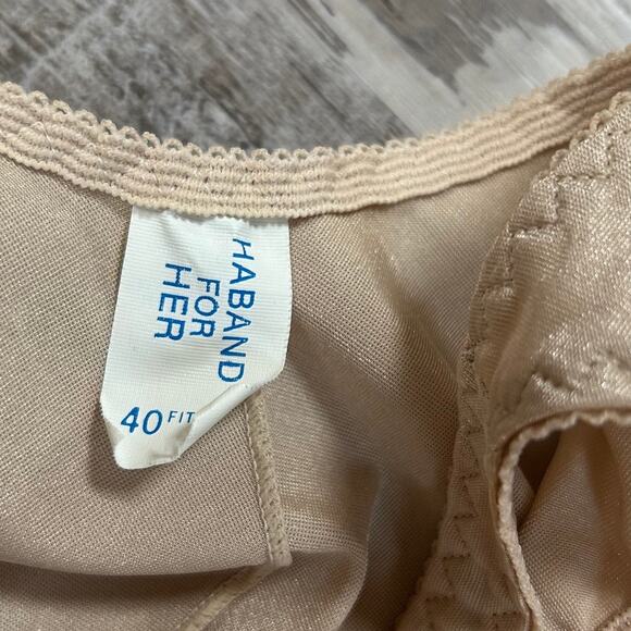 Vintage Haband Lace Slip Dress Nude Pink Midi Coquette Lingerie 40 Fit (Small) - Picture 6 of 6